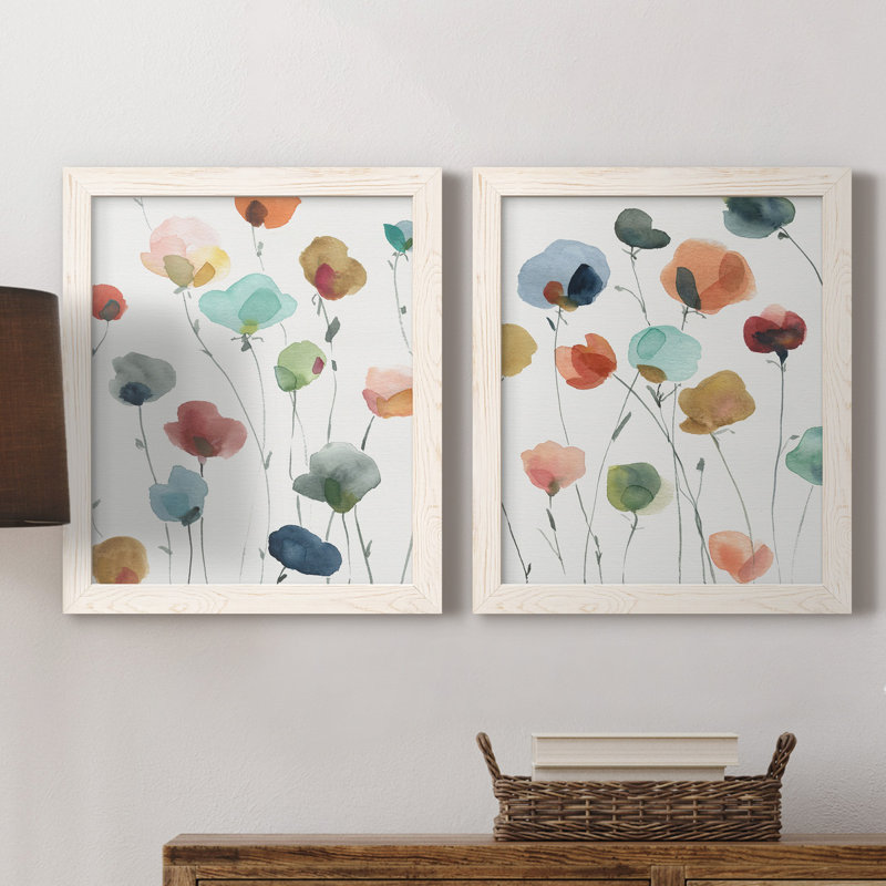 «Lollipop Garden I», ensemble de 2 impressions, Toile encadrée, H 24 po x l 36 po, Blanc
