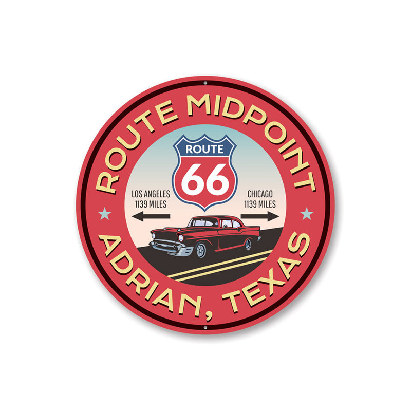 Enseigne en aluminium Route 66, H 18 po x l 18 po x P 0,06 po
