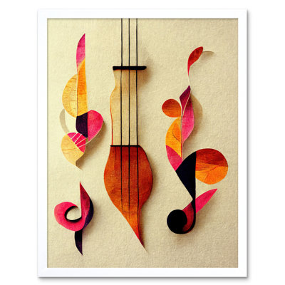 Abstract Boho Music Clefs Lyra Musical - Print