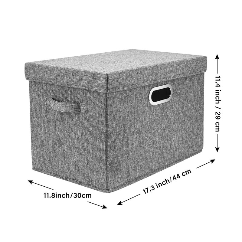 Ebern Designs Fabric Decorative Bin, Grey