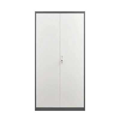 Metal Large-Capacity Wardrobe With Hanging Rod And Compartments, Lockable Closet With Locks & Keys, Steel Construction, Waterproof & Fireproof, Suitable For Bedroom, Living Room And Laundry Room