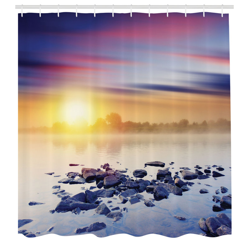 Shower Curtain with Hooks Included, 70" H x 69" W