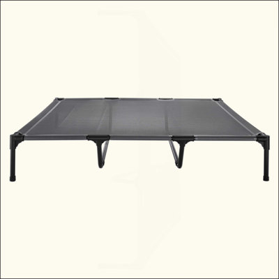 Lit pour chien surélevé portatif pour grand chien avec structure en métal XL