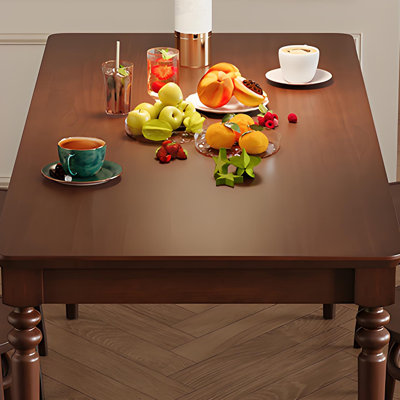 Retro Rectangular    Solid Wood Dining Set