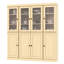 Vaisselier 100% bois massif 65 "avec verre givré, portes solides et tablettes réglables-1910589366
