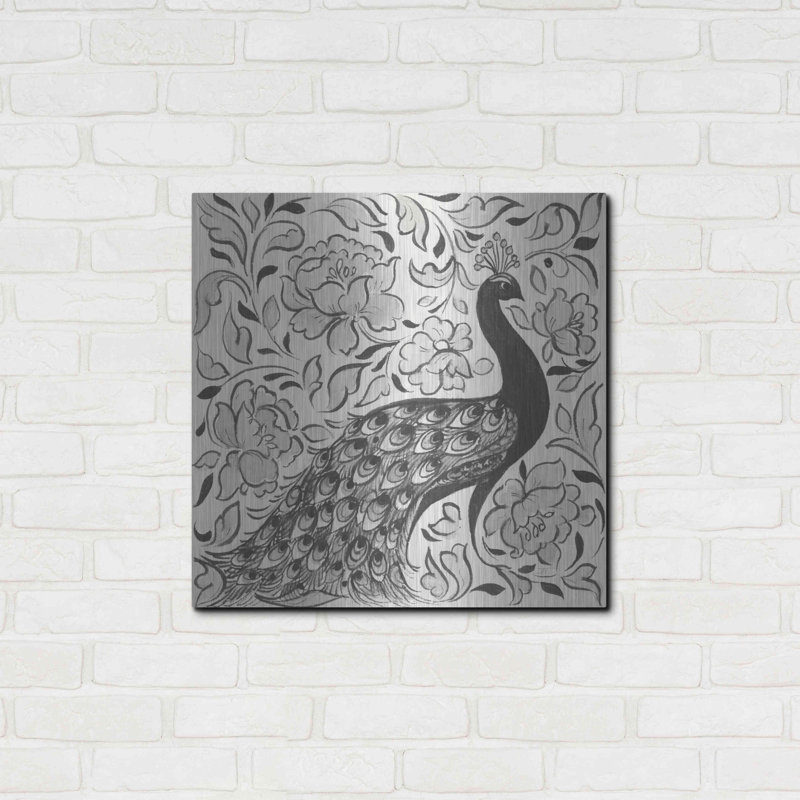 «Peacock Garden IV BW» par Miranda Thomas - impression sur toile non encadrée, H 24 po x l 24 po x P 0,13 po