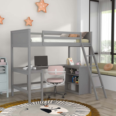 Enson Loft Bed with Built-in-Desk by Harriet Bee