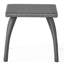 Élégante table d'extérieur grise de 17,38 po avec plateau en faux et côté en fer rouillé pour espaces, l 17,75 po