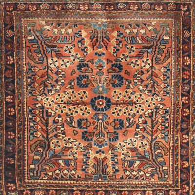 Tapis noir / brun à motif oriental