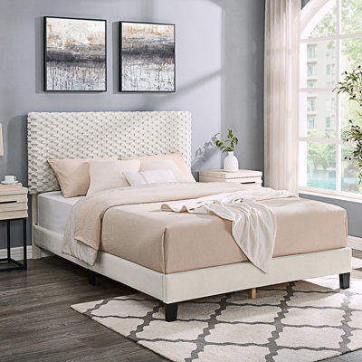 Lit plateforme tapissier Findlay Plush 3D