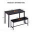 Ensemble de table de salle à manger, table de bar avec 2 bancs de salle à manger, comptoir de table de cuisine avec chaises, table de petit déjeuner industrielle pour la cuisine-1944398245