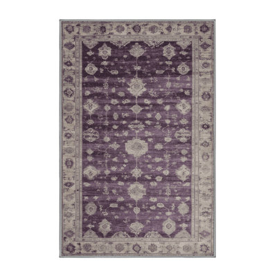 Machine Washable Overdyed Gray Area Rug