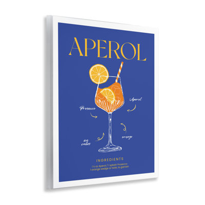 Aperol Cocktail Recipe Wall Plaque Art, design by Lettered and Lined