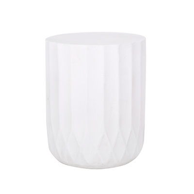Table d'appoint chic en oxyde de magnésium, structure en béton léger, l 15 po x P 15 po x H 18,5 po, blanc antique, sans assemblage pour l'intérieur moderne largeur 15 po profondeur 18,5 po hauteur, maison