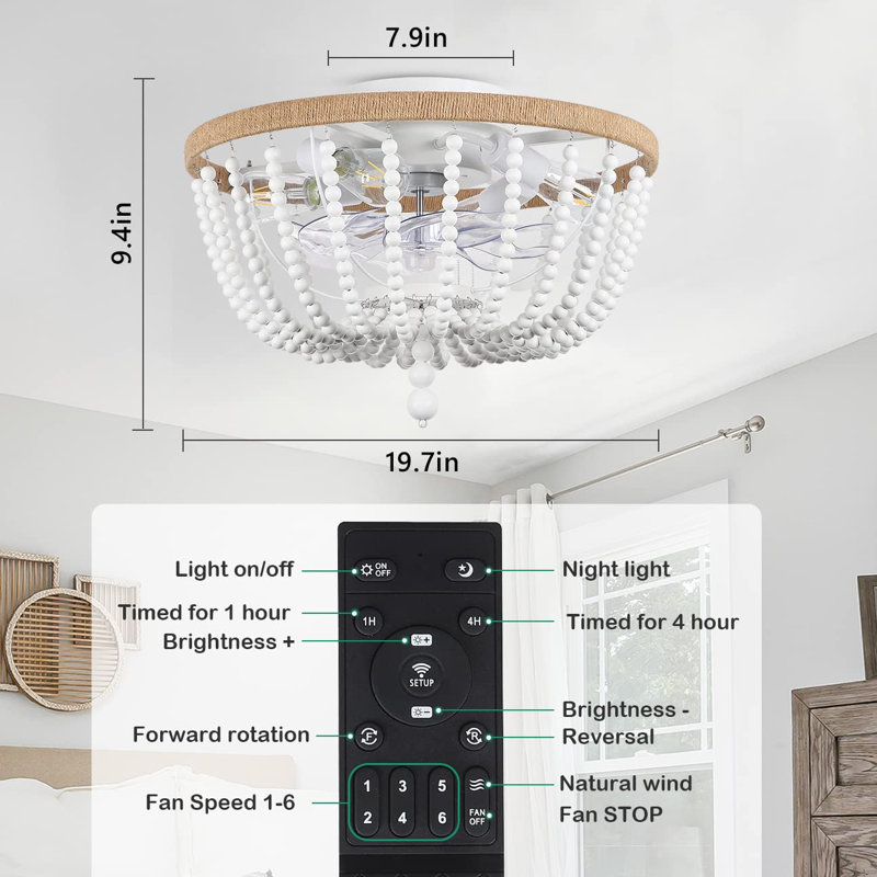 Ventilateur de plafond 5 lumières