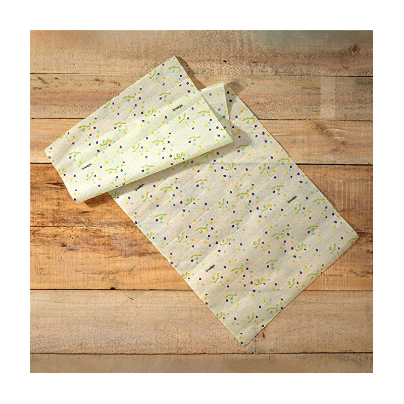 Smidge Beeswax Food Wrap Roll, Wave Print, 39.5cm H x 3cm W