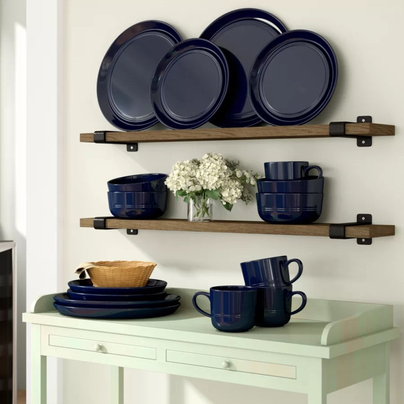 Service de table 16 pièces Double Line, service pour 4, Cobalt