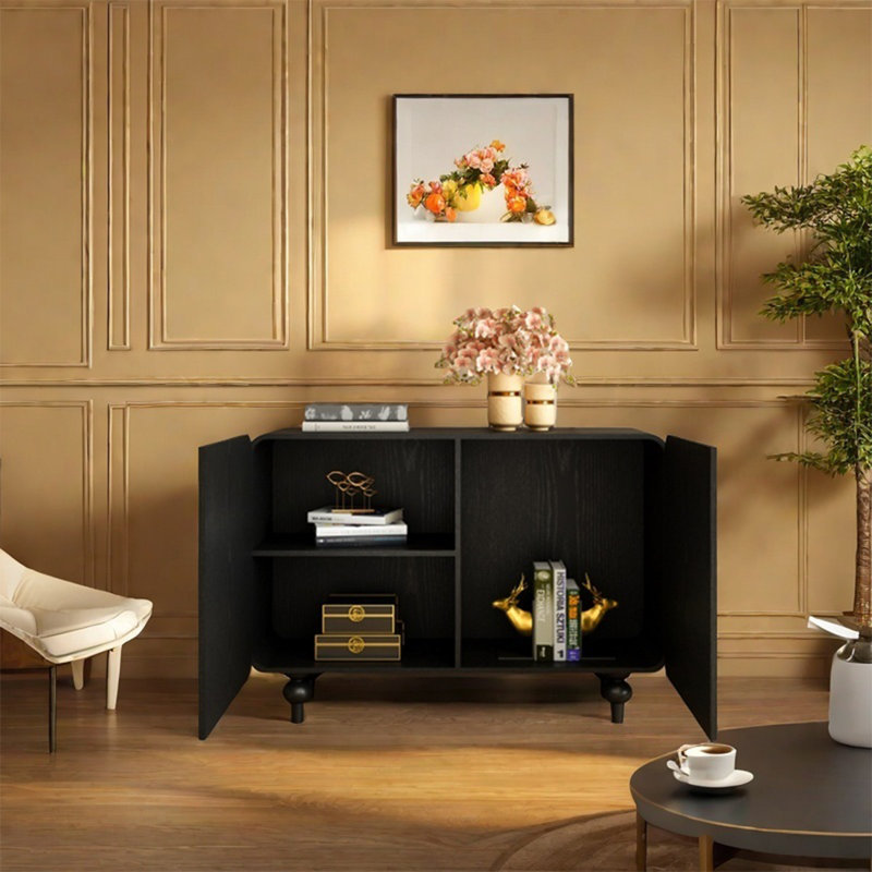 Armoire de rangement élégante avec poignées en laiton