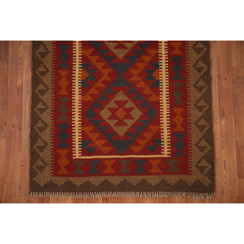 Kilim Reversible Wool Area Rug 3x6