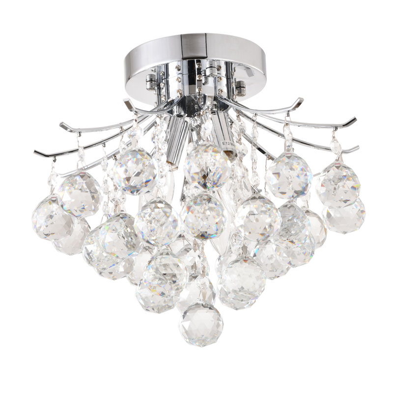 Plafonnier semi-encastré en cristal 3 lumières Gonzalo 