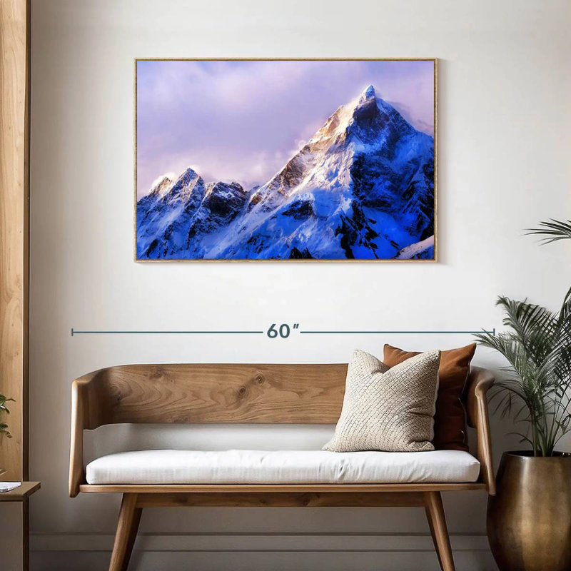 Mt Everest Summit, Floating Frame Natural Wood, 43" X 29"
