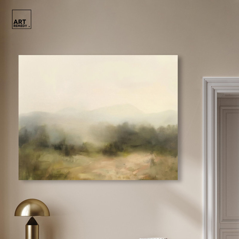 «Haze Horizon» par Art Remedy, H 30 po x l 36 po, Csnvas enveloppés, Peinture sans cadre