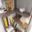 Bibliothèque de coin autoportante à 6 niveaux LShaped pour salon, chambre à coucher, bibliothèque en bois avec anti-basculement et dispositif anti-basculement-354316770