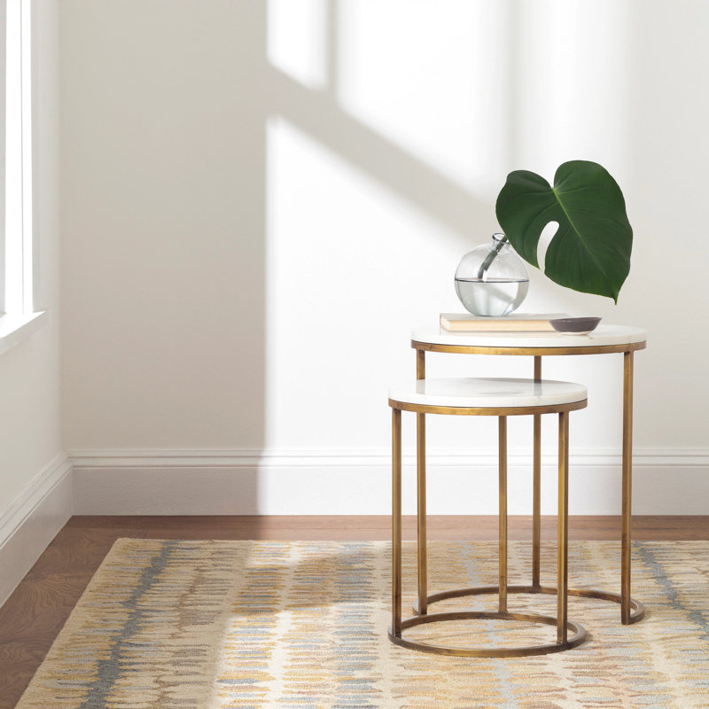 Paint Chip Natural Hand Micro Hooked Wool Rug, Rectangle 8' x 10'