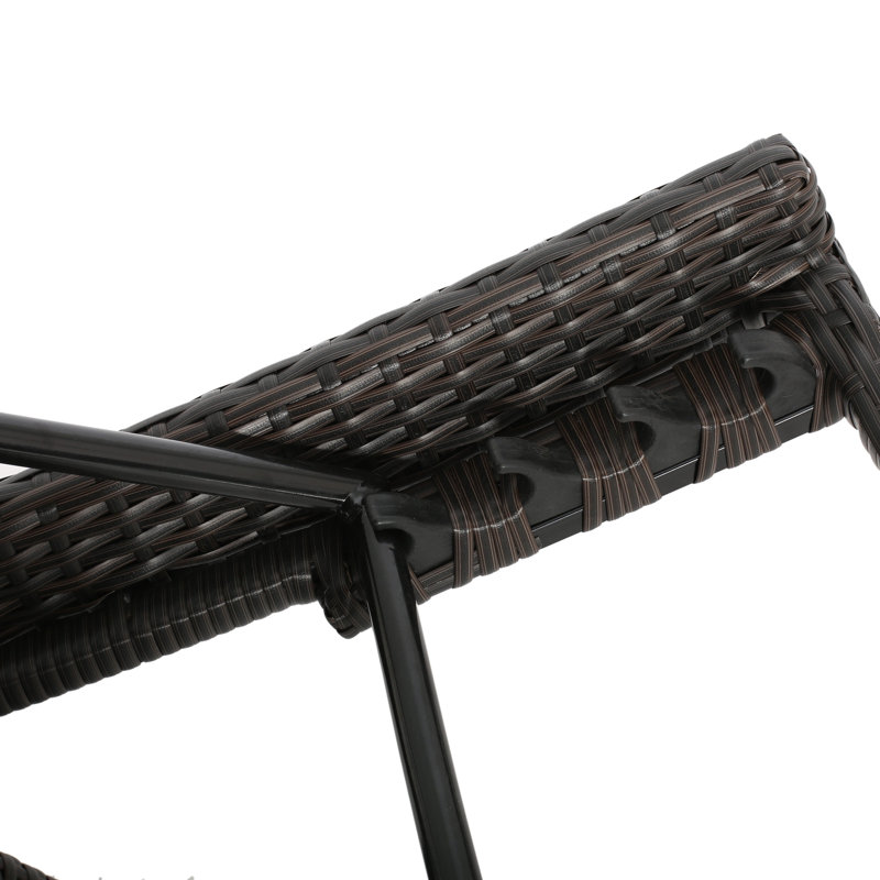 Blaise Outdoor Wicker Chaise Lounge Set, Brown
