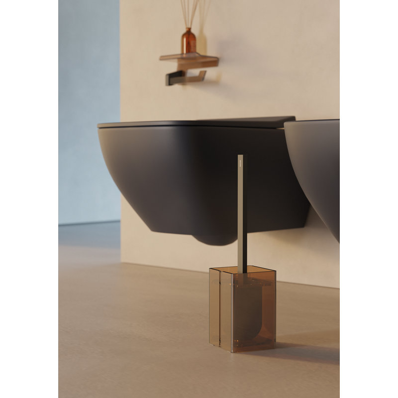 Suttle Freestanding Toilet Brush, Black/Bronze
