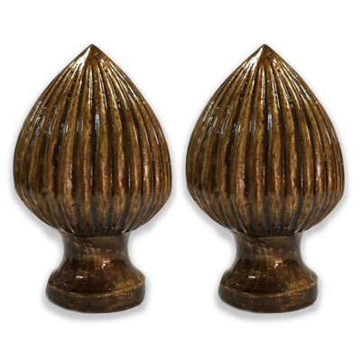 Ribbed Pear Lamp Finial