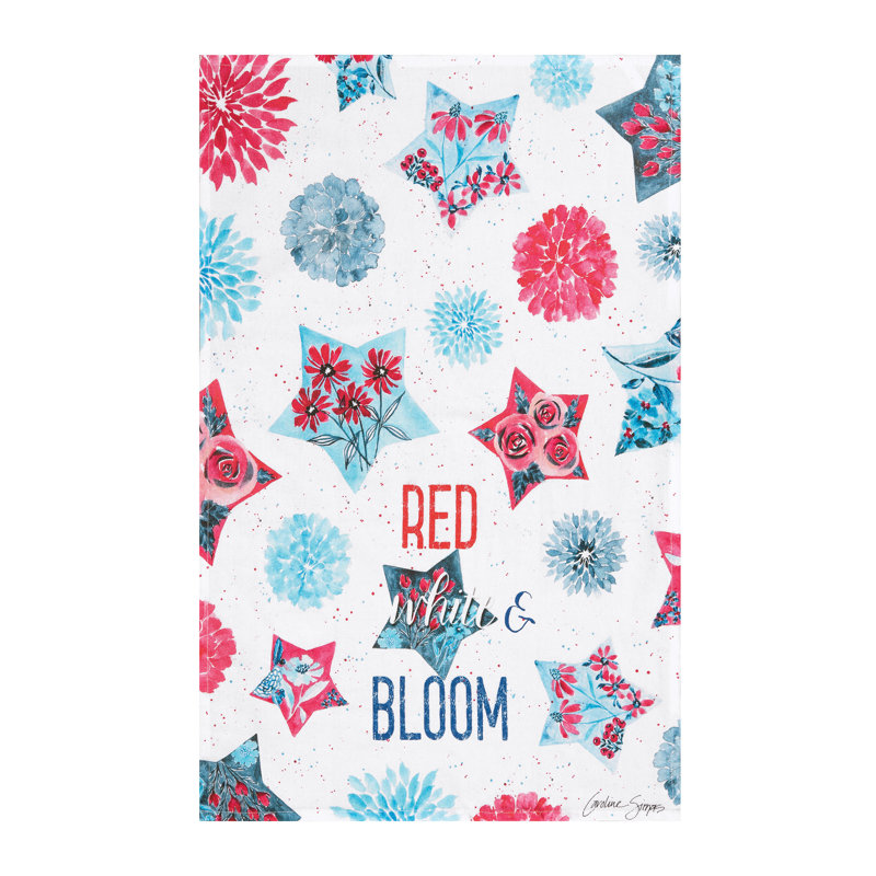 Torchon de cuisine patriotique «Red White & Bloom»