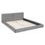 Grand lit plateforme tapissier en velours avec structure solide, gris, mobilier de chambre confortable et élégant-1007920049