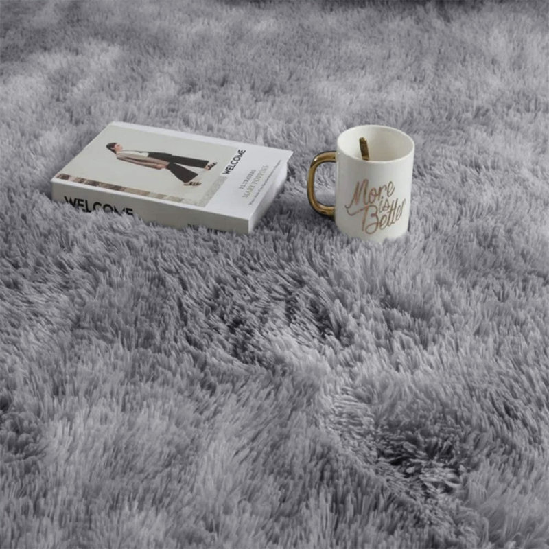Abria Soft Fluffy Grey Indoor / Outdoor Living Room Area Rug, Rectangle 160  x 230cm