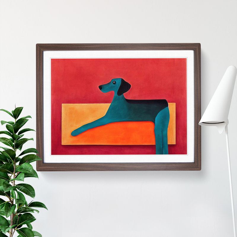 Dog Abstract Vol.4 - Framed Print, 46cm H x 64cm W, Walnut