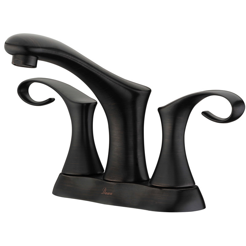 Centerset 2-handle Bathroom Faucet with Drain Assembly, Dark Brown