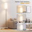 Lampe sur pied moderne avec DEL à intensité variable 12W, télécommande et interrupteur au pied, pour le salon, la chambre à coucher, le bureau - noir