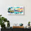  «Miami Downtown Watercolor» par Rey Klimt, art mural en verre acrylique, 24 po x 12 po