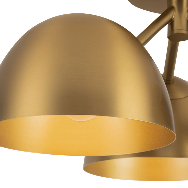 Fosso 17-in Gold Semi-Flush Mount, Brushed Gold
