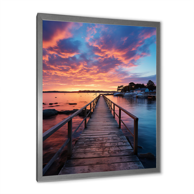 Broadlands Pier and Dock Coastal III, reproduction d'art sur toile, Cadre photo argenté, H 20 po x l 12 po x P 1 po