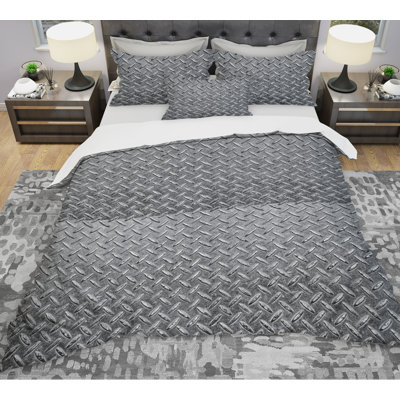 Ensemble de housse de couette en losanges métalliques designart