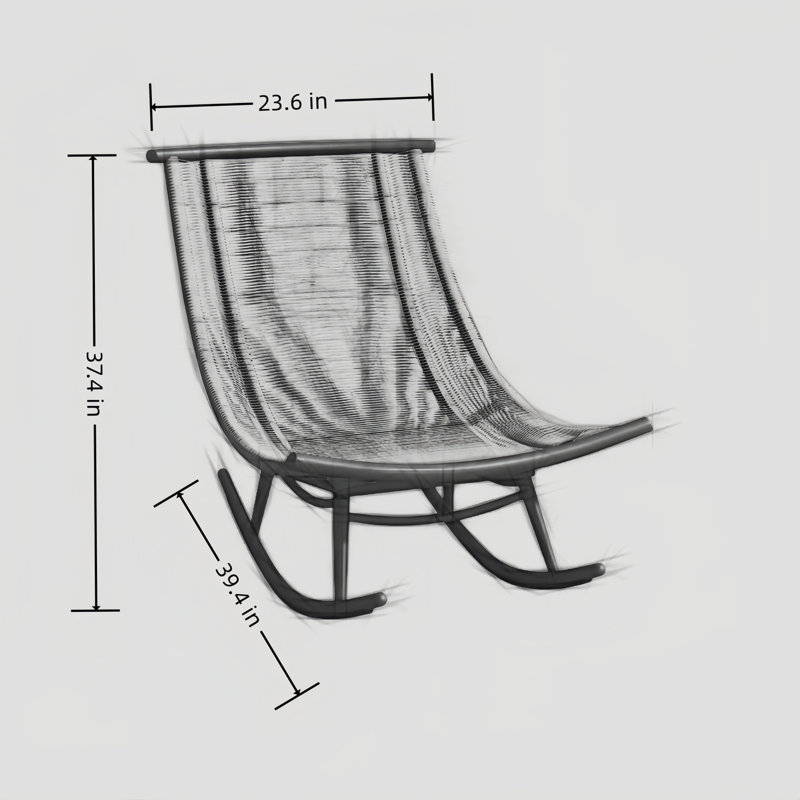 Chaise berçante moderne en rotin