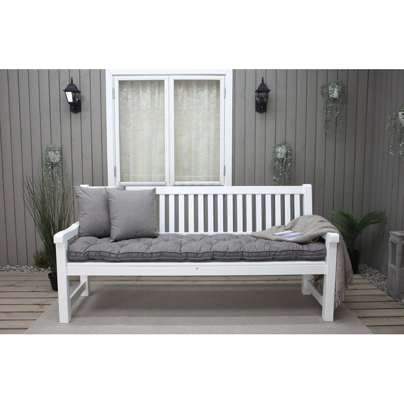 Ayomi Solid Wood Pine Outdoor Bench, White