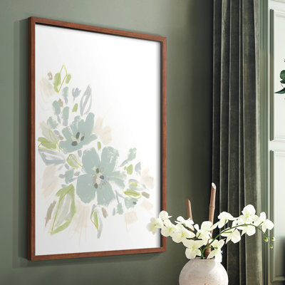 Seafoam Petals I Framed Print - Solid Wood