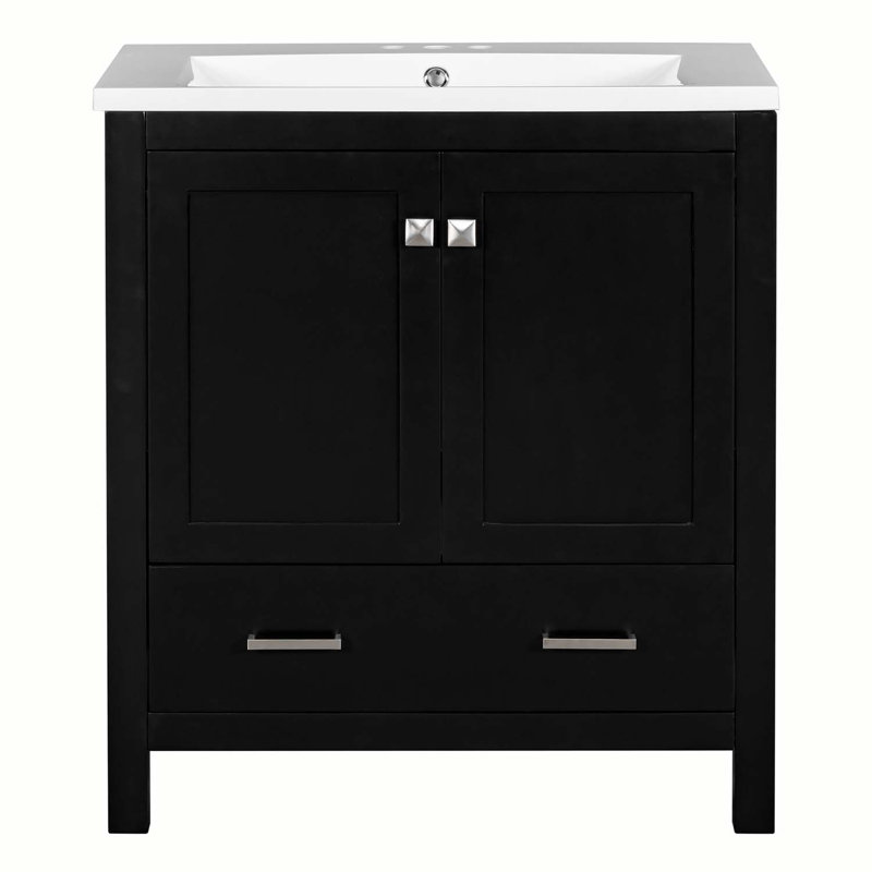 Base de meuble-lavabo simple 29,4 po seulement, Noir
