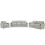 Modern Chenille Sofas Set, Plush Oversized Double Cushion, Light Grey Living Room Style