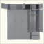 Lit escamotable mural avec armoire supérieure, tablettes et garde-robe, lit pliable peu encombrant-356602214