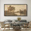 «Misty Riverbank Solitaire Tree», reproduction encadrée-111376761-96074598