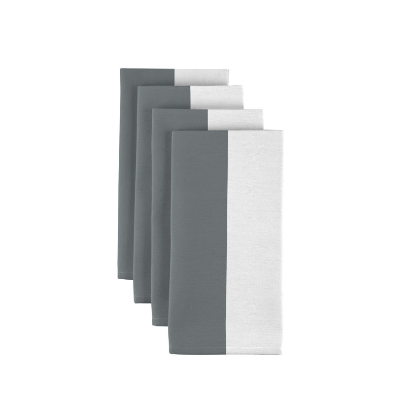 Cabana Polyester Striped Square Napkin, Gray