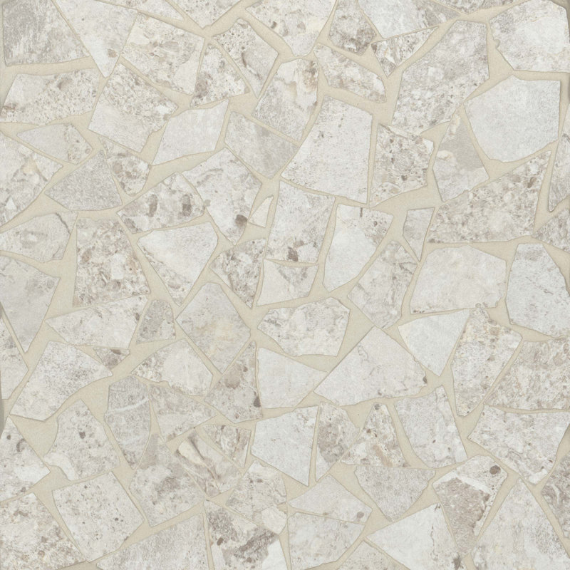 Carreau de mosaïque aléatoire en porcelaine Frammenta, Blanc
